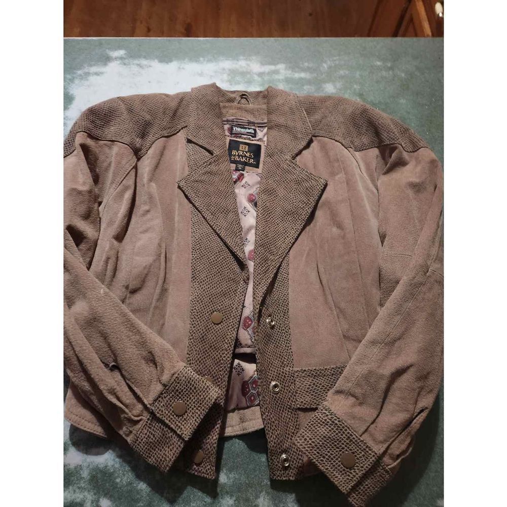 Vintage Brynes&Baker brown leather jacket sz Medium